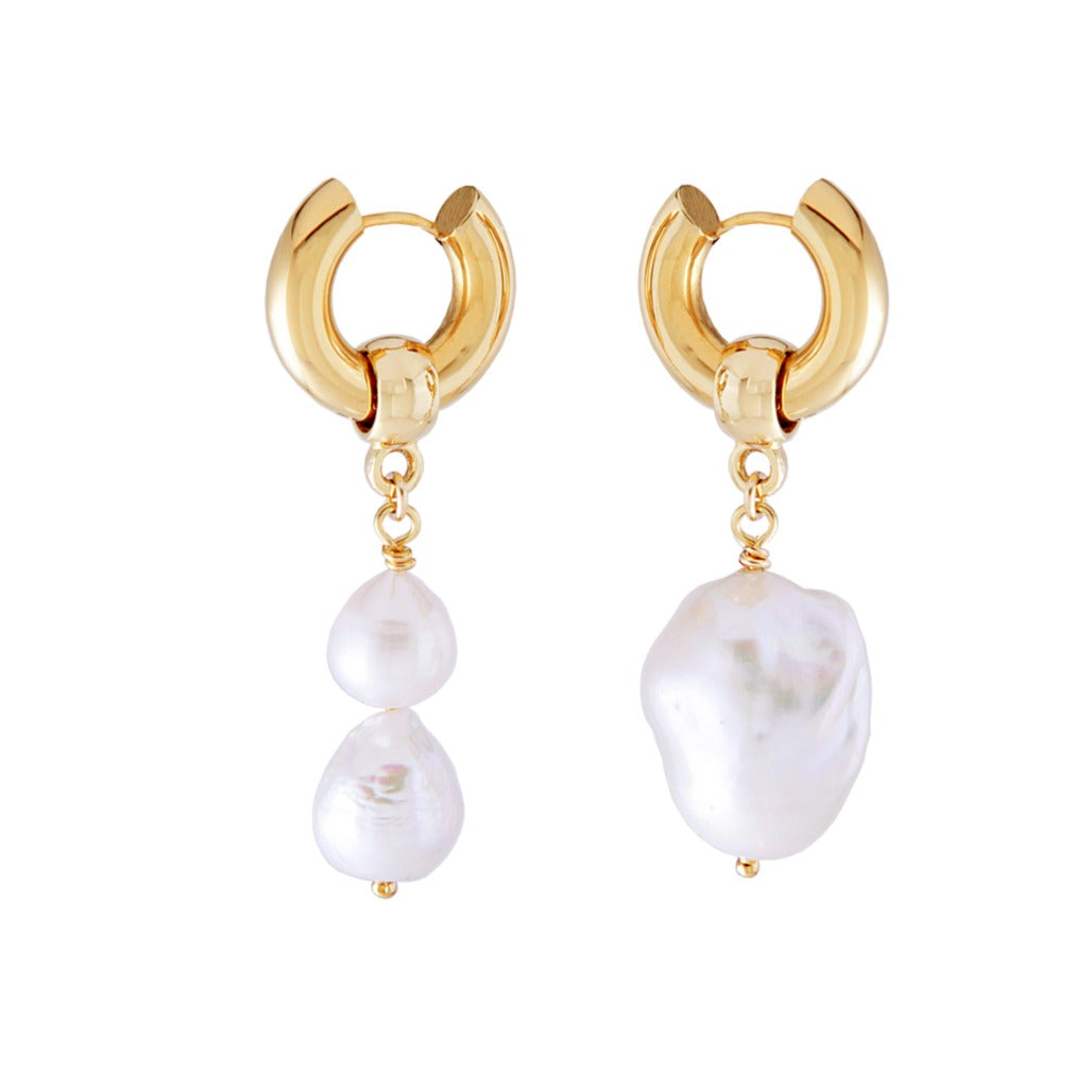 Mismatched Baroque Pearl Earrings