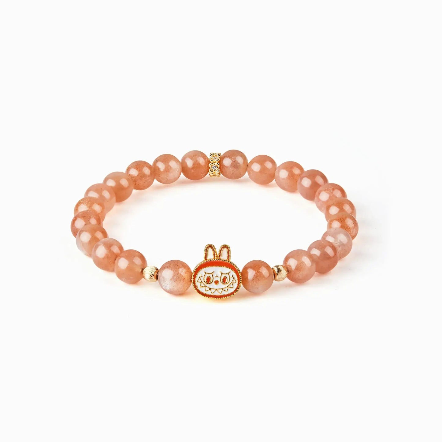 Labubu Orange Moonstone Bracelet – Sunset Bloom Starymagic