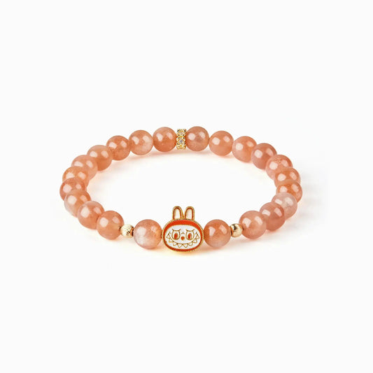 Labubu Orange Moonstone Bracelet – Sunset Bloom Starymagic