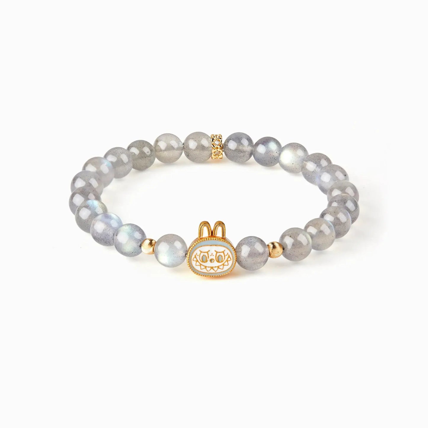 Labubu Gray Moonstone Bracelet – Moonveil Spirit Starymagic
