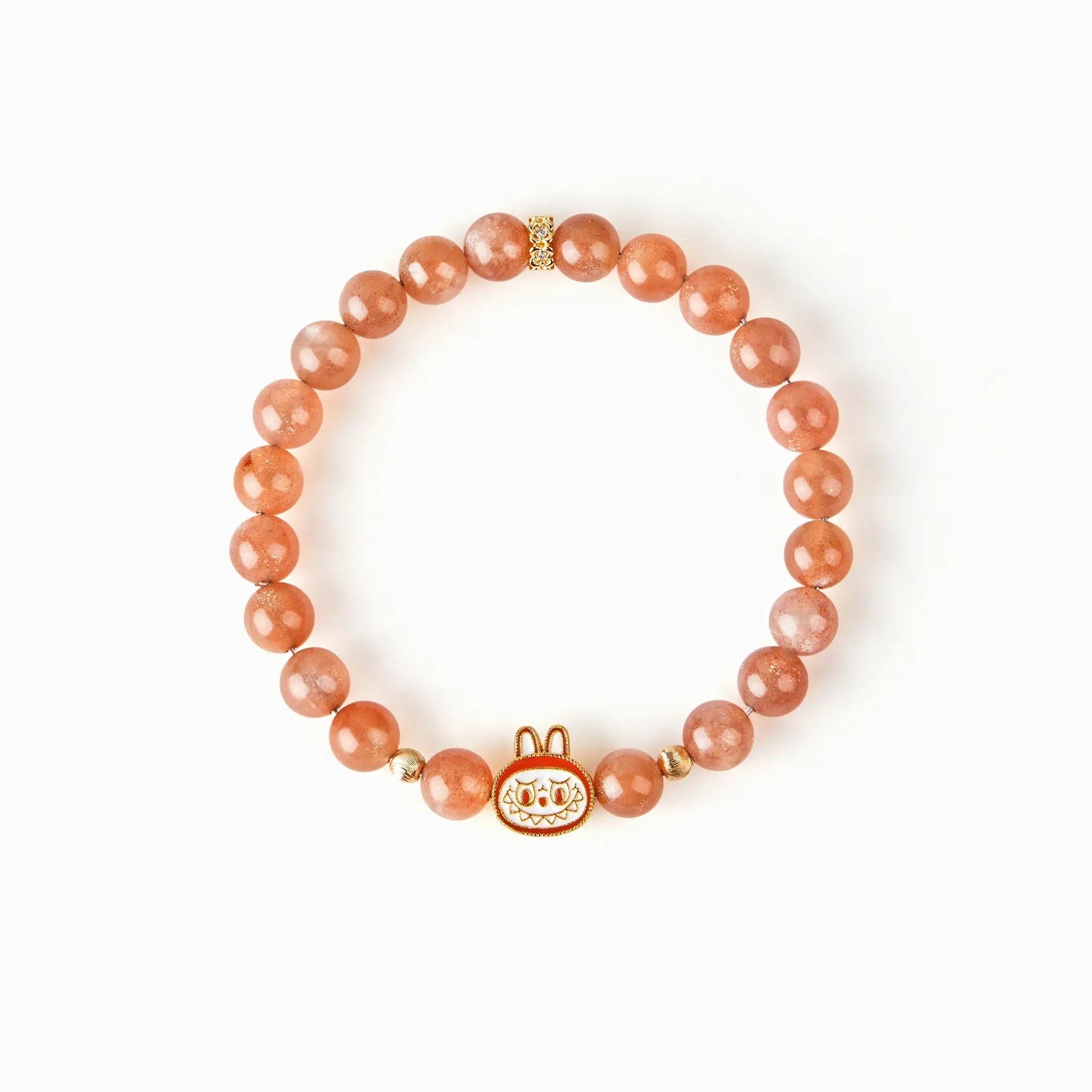 Labubu Orange Moonstone Bracelet – Sunset Bloom Starymagic