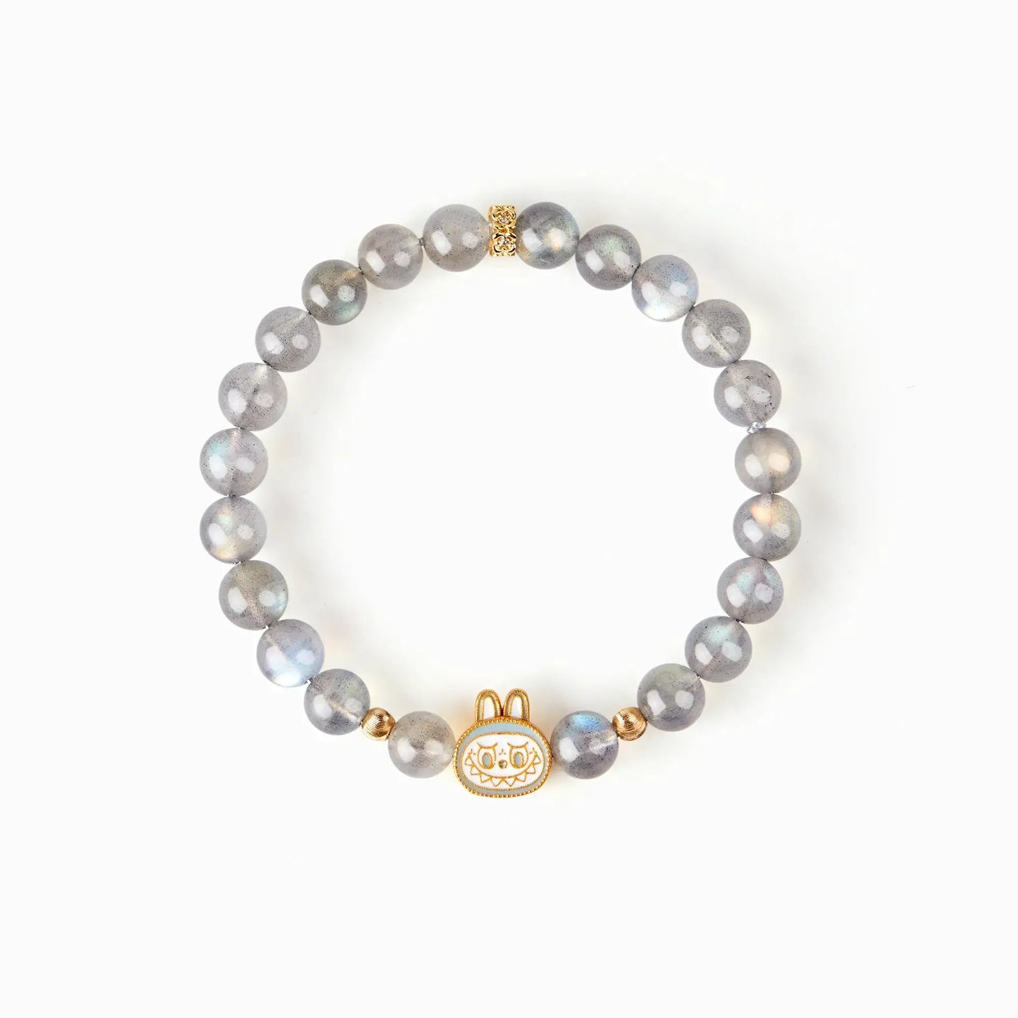 Labubu Gray Moonstone Bracelet – Moonveil Spirit Starymagic