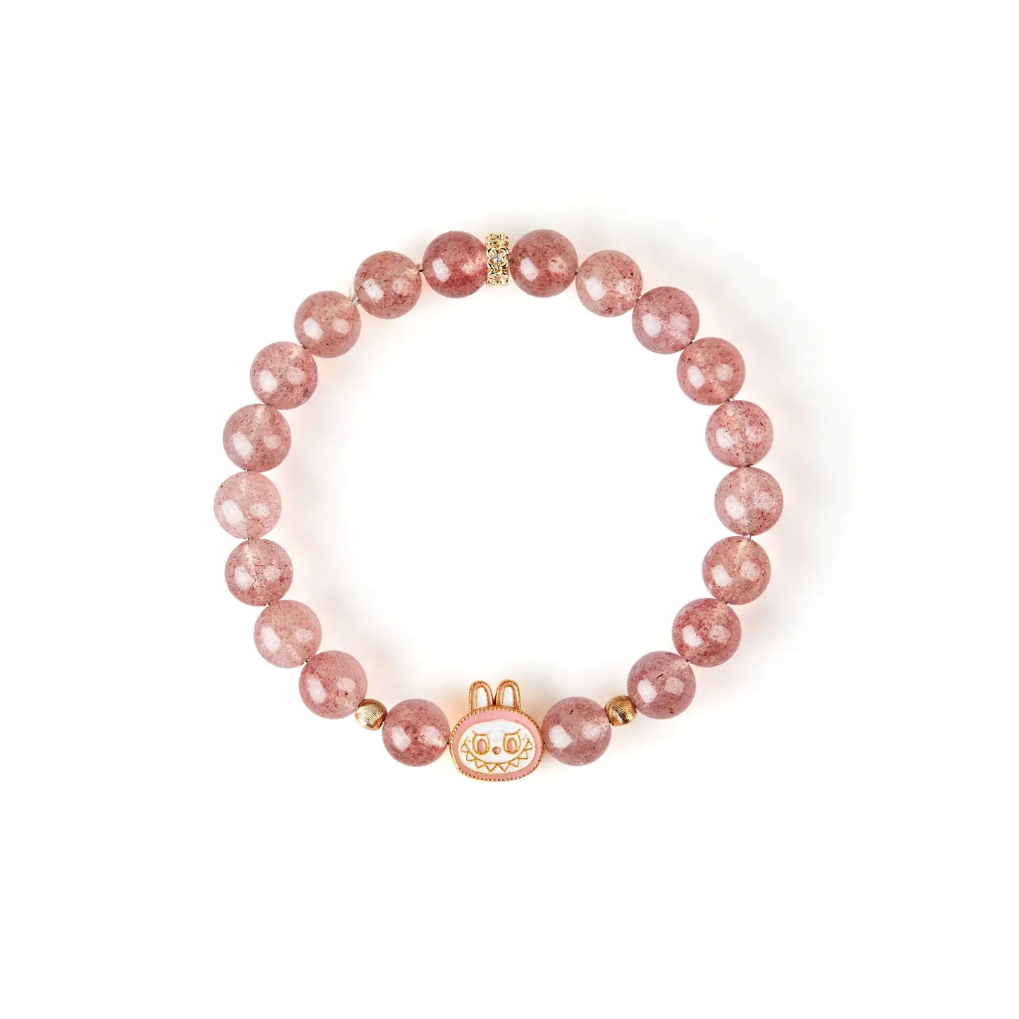 Strawberry Quartz Labubu Bracelet – Love Sprite Starymagic