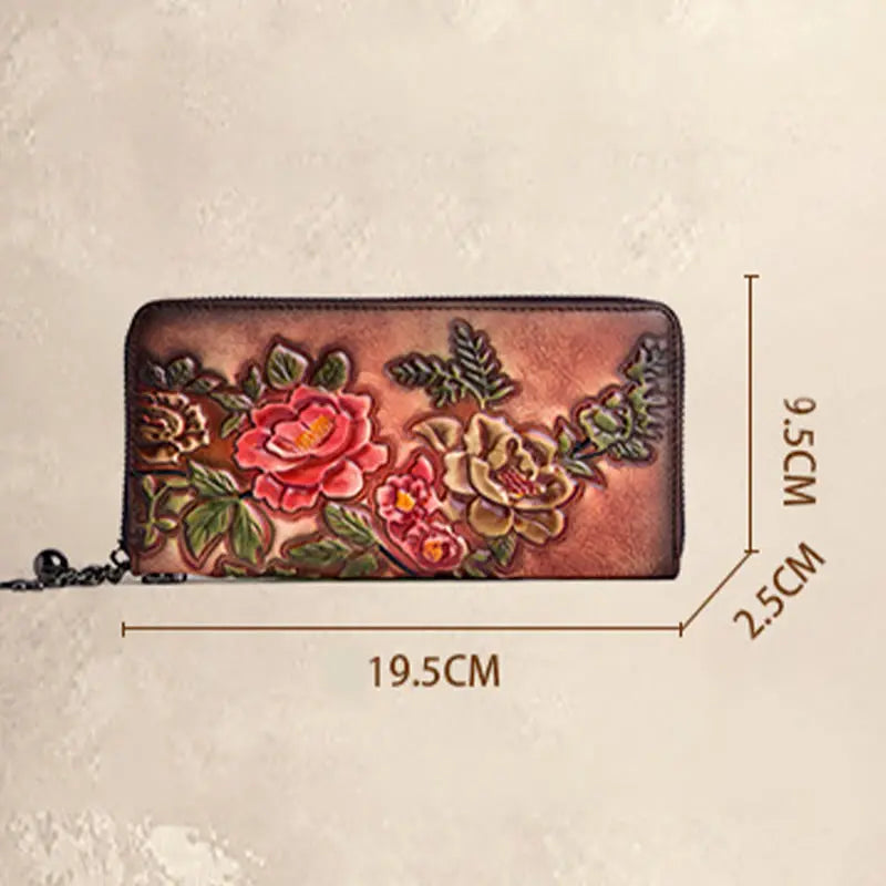 Buddha Stones Retro Flowers Printed Leather Bag Journey Shopping Purse Handbag BS