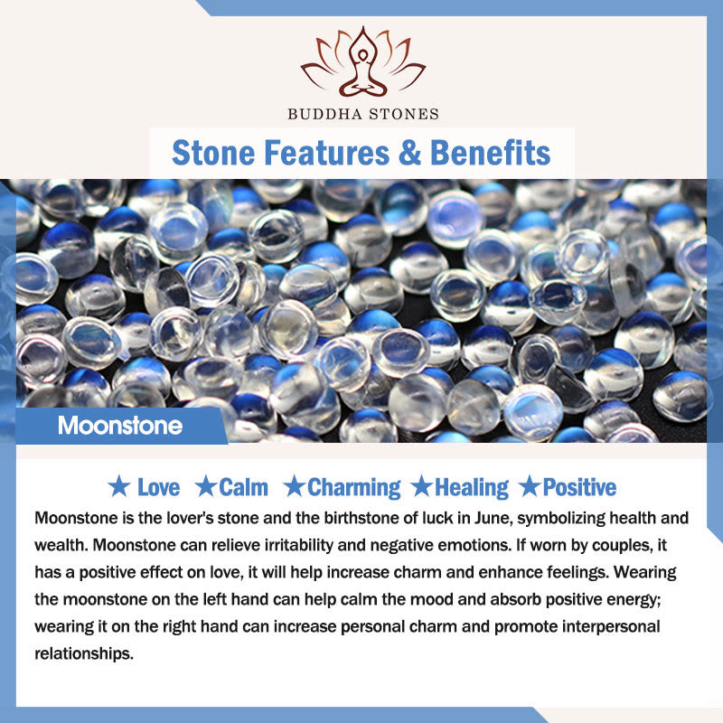Buddha Stone Peach Moonstone Healing Bracelet BS