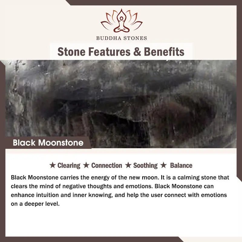Buddha Stone Black Moonstone Soothing Bracelet BS