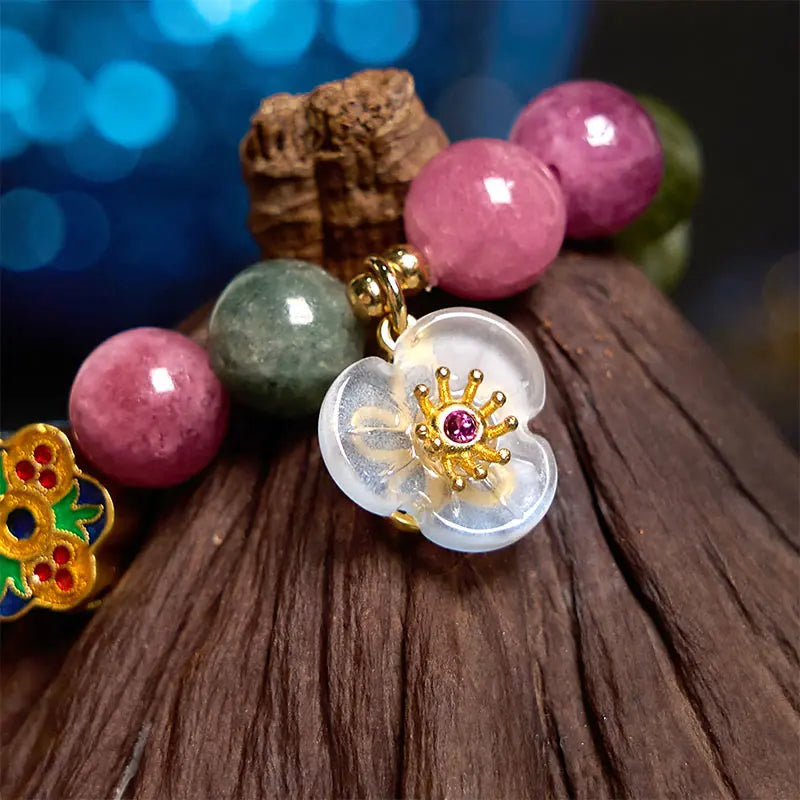 Positive Love Tourmaline Flower Bracelet Starymagic