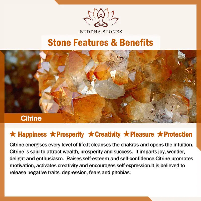 Prosperity Protection Citrine Tiger Eye Flower Charm Bracelet Starymagic