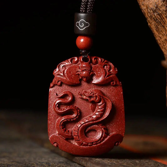 Buddha Stones Chinese Zodiac Cinnabar Calm Concentration Necklace Pendant BS