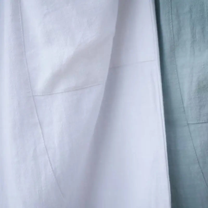 Buddha Stones Solid Color Cotton Ramie Linen Men's Elastic Waist Harem Pants With Pockets BS