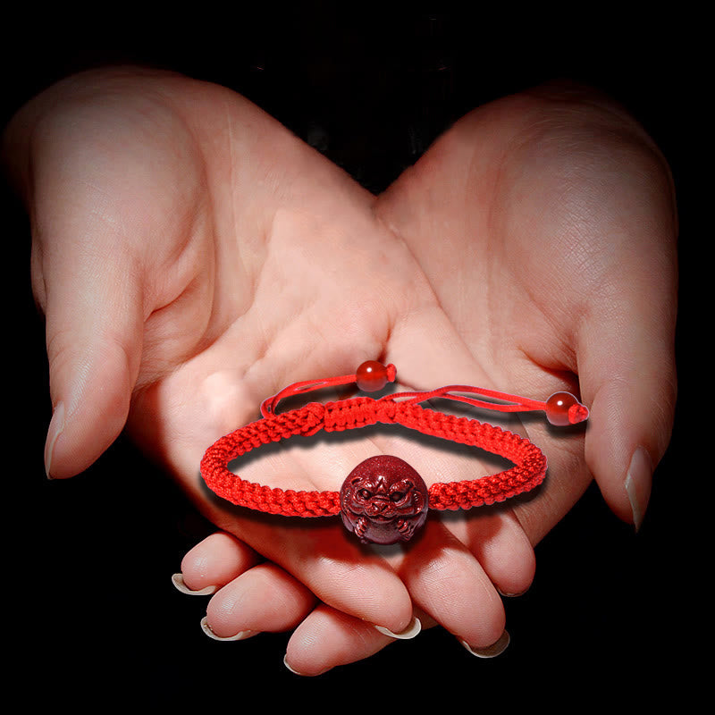 Buddha Stones Chinese Zodiac Red String Cinnabar Blessing Bracelet BS