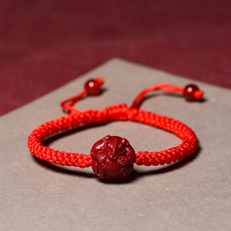 Buddha Stones Chinese Zodiac Red String Cinnabar Blessing Bracelet BS
