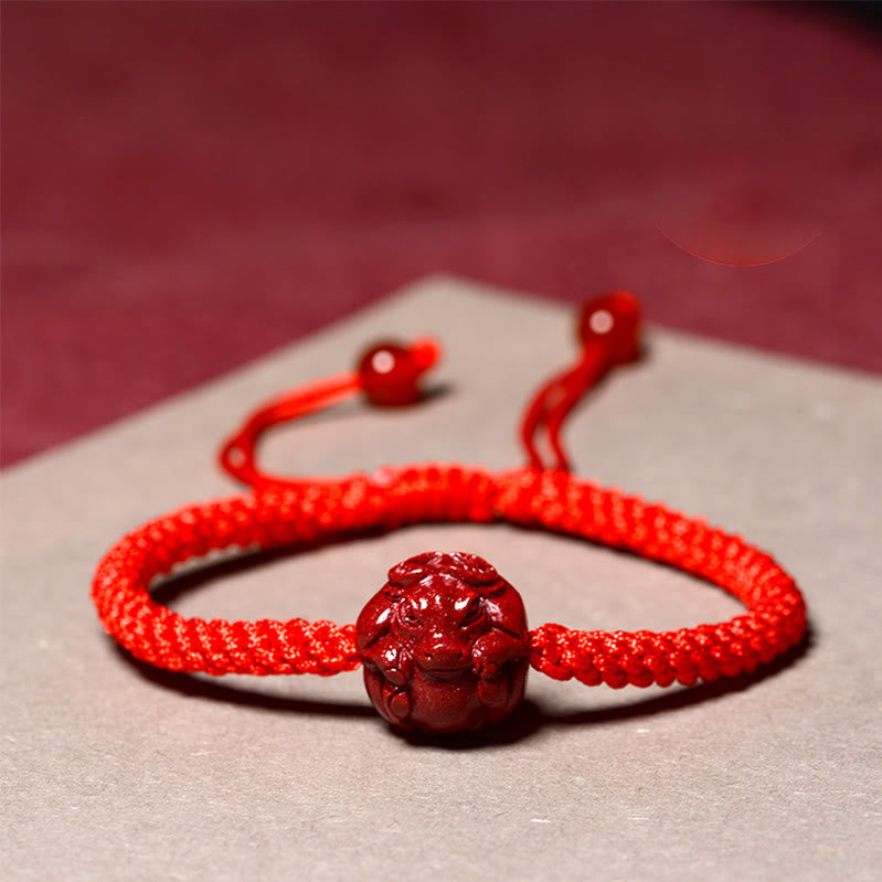 Buddha Stones Chinese Zodiac Red String Cinnabar Blessing Bracelet BS