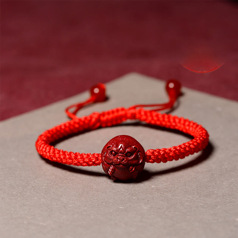 Buddha Stones Chinese Zodiac Red String Cinnabar Blessing Bracelet BS