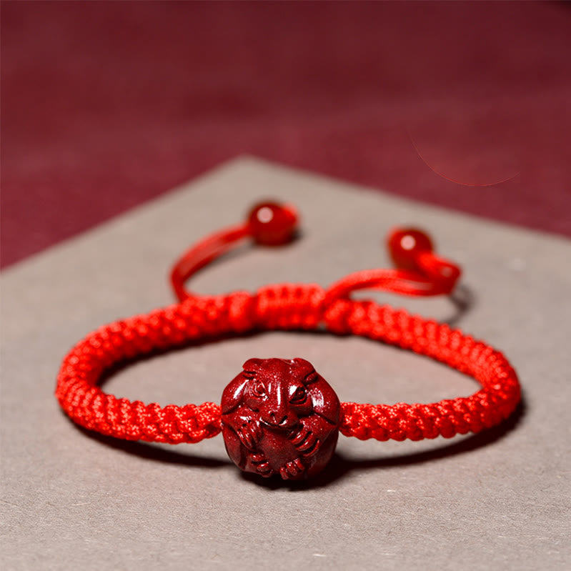 Buddha Stones Chinese Zodiac Red String Cinnabar Blessing Bracelet BS