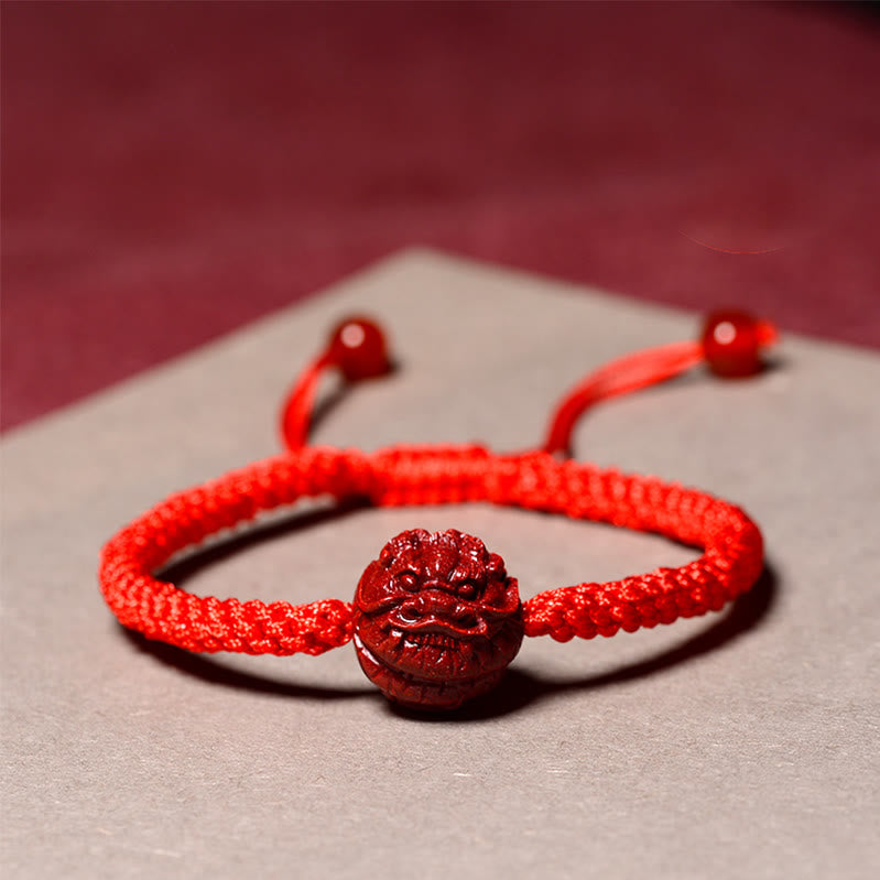 Buddha Stones Chinese Zodiac Red String Cinnabar Blessing Bracelet BS
