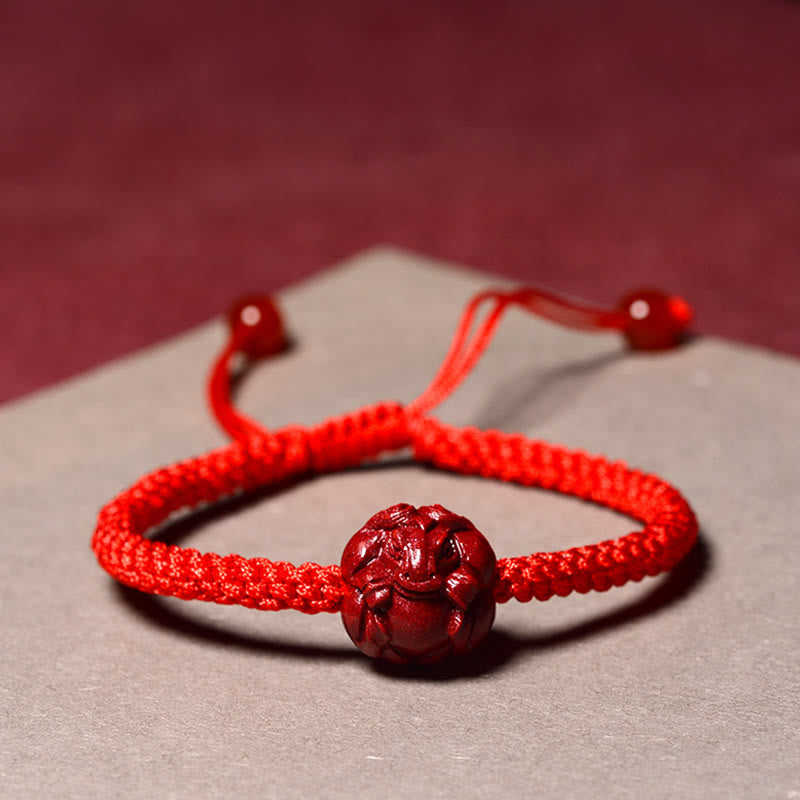 Buddha Stones Chinese Zodiac Red String Cinnabar Blessing Bracelet BS
