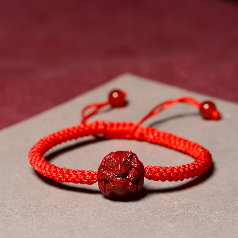 Buddha Stones Chinese Zodiac Red String Cinnabar Blessing Bracelet BS