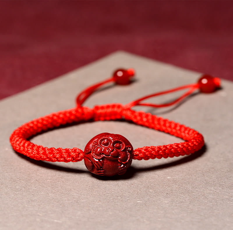 Buddha Stones Chinese Zodiac Red String Cinnabar Blessing Bracelet BS