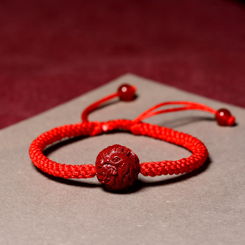 Buddha Stones Chinese Zodiac Red String Cinnabar Blessing Bracelet BS
