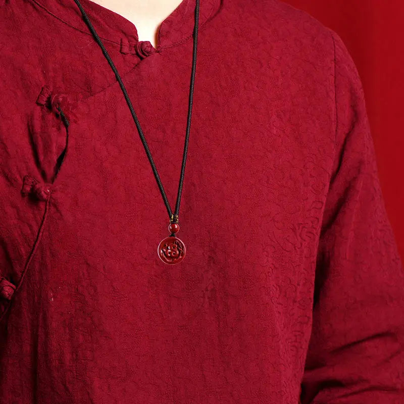 Buddha Stones Chinese Zodiac Cinnabar Calm Phone Hanging Decoration Key Chain Necklace Pendant BS