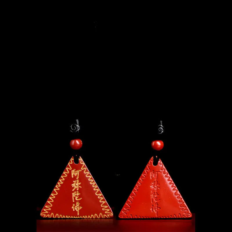 Buddha Stones Cinnabar Amitabha Calm Necklace Pendant BS