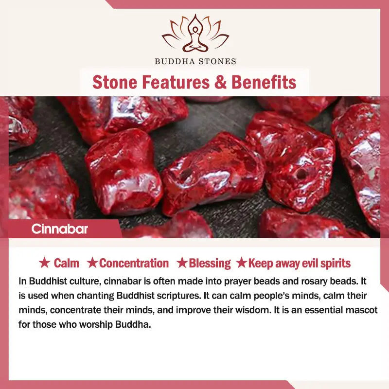 Buddha Stones Cinnabar Aquamarine Citrine Strawberry Quartz Amethyst Malachite Blessing Bracelet BS