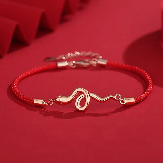 Buddha Stones 925 Sterling Silver Year Of Snake Red String Protection Braided Bracelet BS