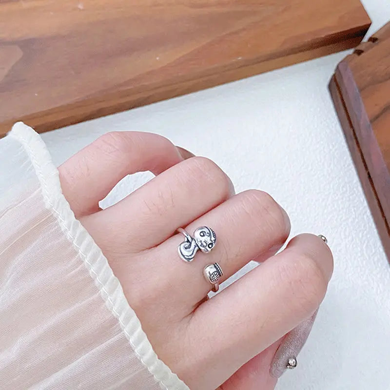 Buddha Stones 925 Sterling Silver Year Of The Snake Balance Adjustable Ring BS