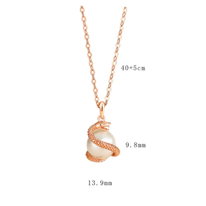 Buddha Stones 925 Sterling Silver Pearl Year Of The Snake Balance Blessing Necklace Pendant BS