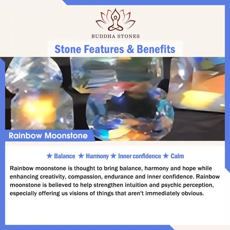 Buddha Stone Rainbow Moonstone Harmony Bracelet BS