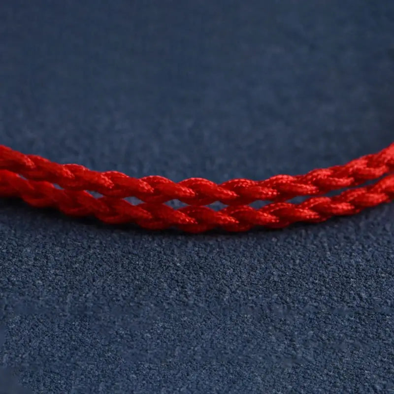 Wealth Luck Natural Peach Wood Bead Braided Bracelet Starymagic