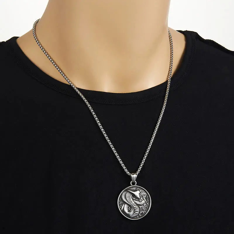 Balance Calm Titanium Steel Year Of The Snake Necklace Pendant Starymagic