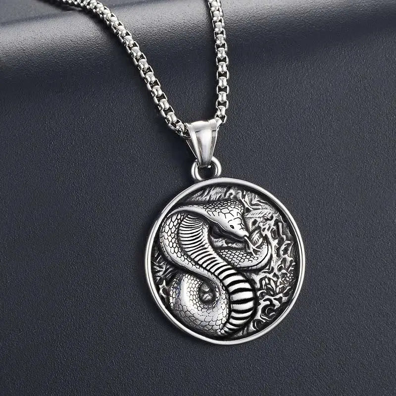 Balance Calm Titanium Steel Year Of The Snake Necklace Pendant Starymagic