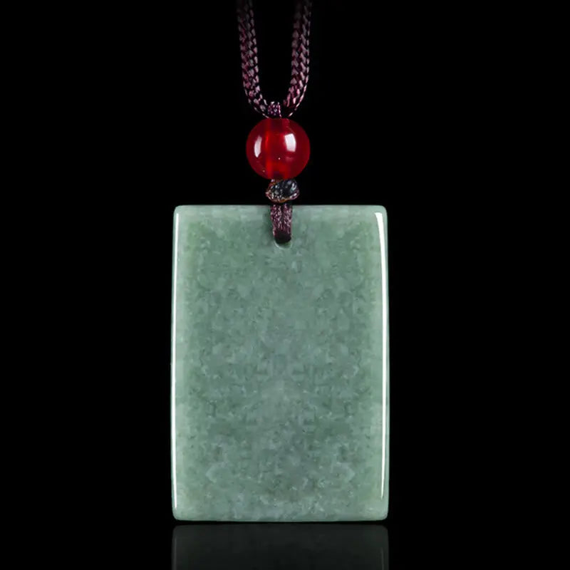Prosperity Abundance Formless Buddha Jade Square Amulet String Necklace Pendant Starymagic