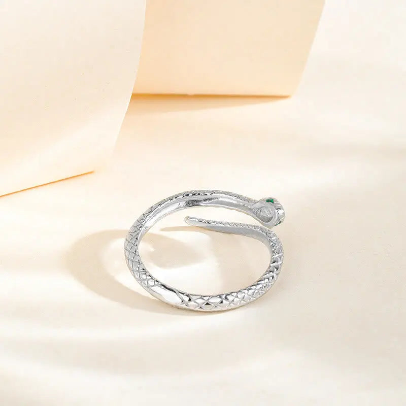 Buddha Stones 925 Sterling Silver Year Of The Snake Adjustable Protection Ring BS