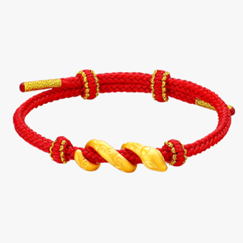 Buddha Stones 999 Gold Red String Year Of The Snake Protection Bracelet BS