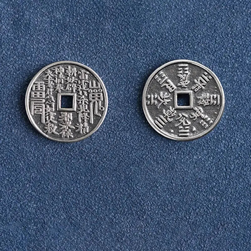 Buddha Stones 925 Sterling Silver Coin Protection Braided Bracelet Anklet BS