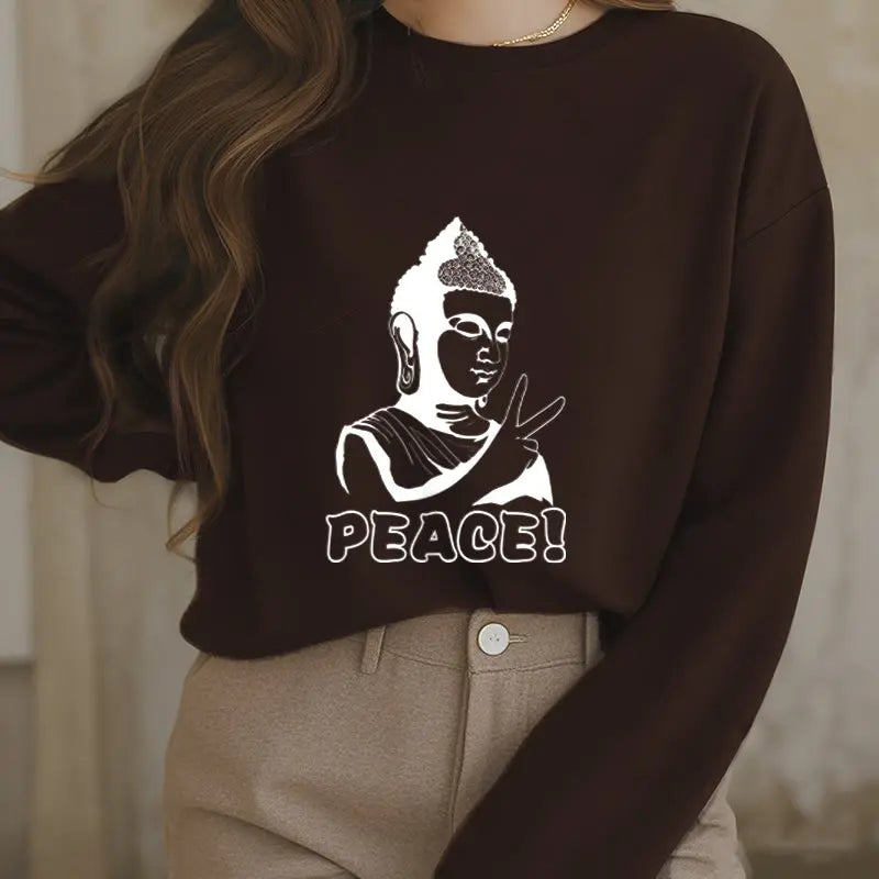 Buddha Stones Peace Fleece Lined Sweatshirt BS