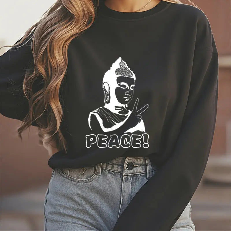 Buddha Stones Peace Fleece Lined Sweatshirt BS