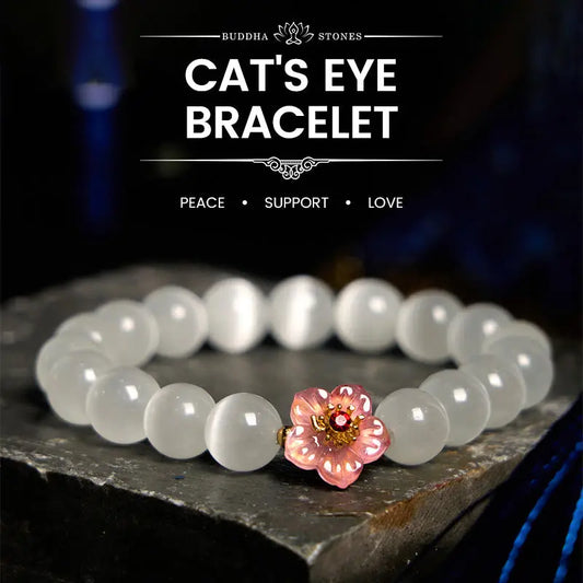 Support Peace Cat's Eye Chrysoberyl Flower Bracelet Starymagic