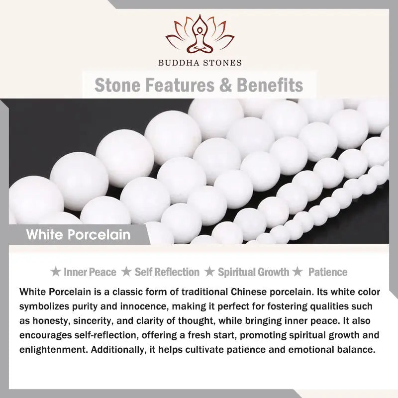 Buddha Stones Black Obsidian White Porcelain Beads Yin Yang Fulfilment Bracelet BS