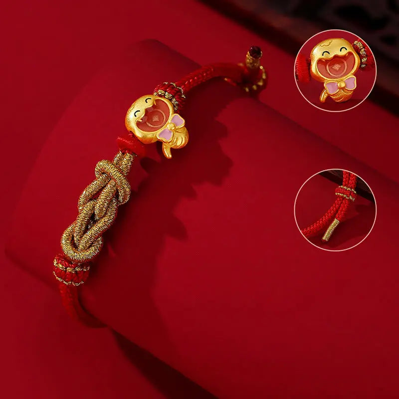 Buddha Stones Red String 925 Sterling Silver Year of the Snake Cute Snake Protection Bracelet BS