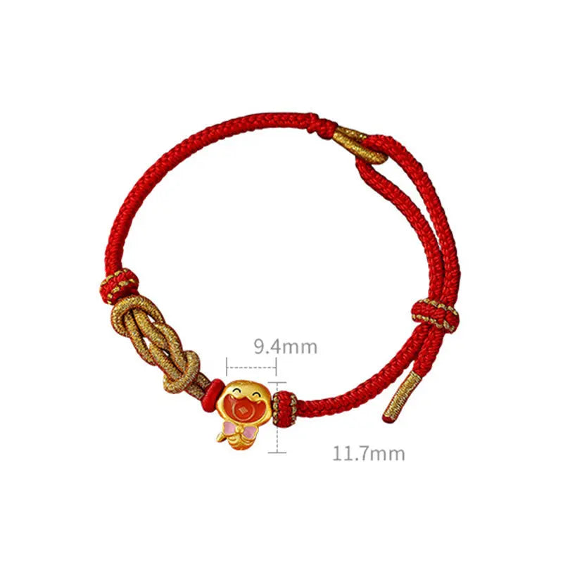Buddha Stones Red String 925 Sterling Silver Year of the Snake Cute Snake Protection Bracelet BS