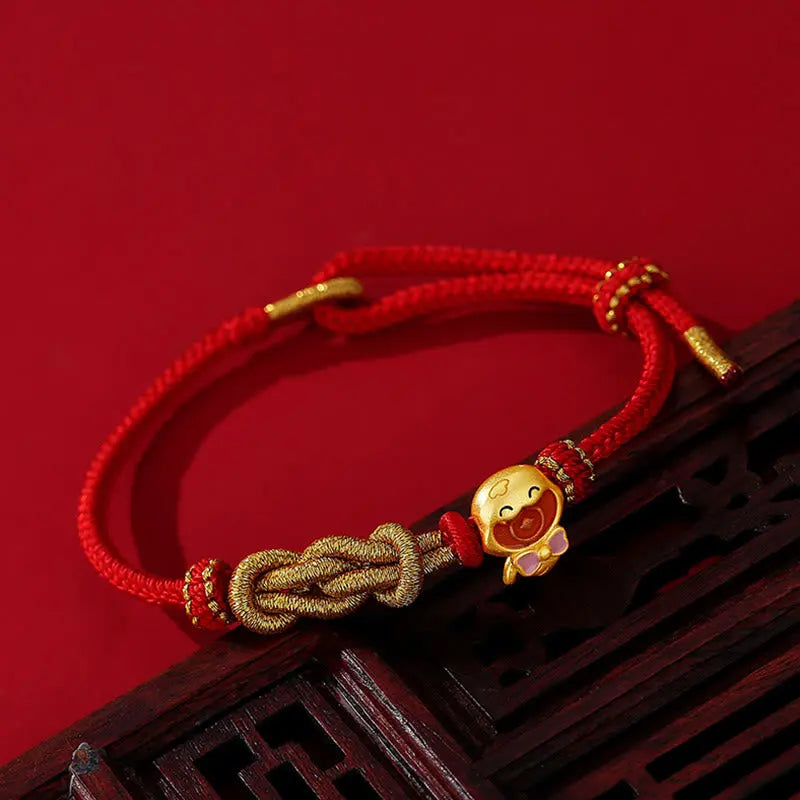 Buddha Stones Red String 925 Sterling Silver Year of the Snake Cute Snake Protection Bracelet BS