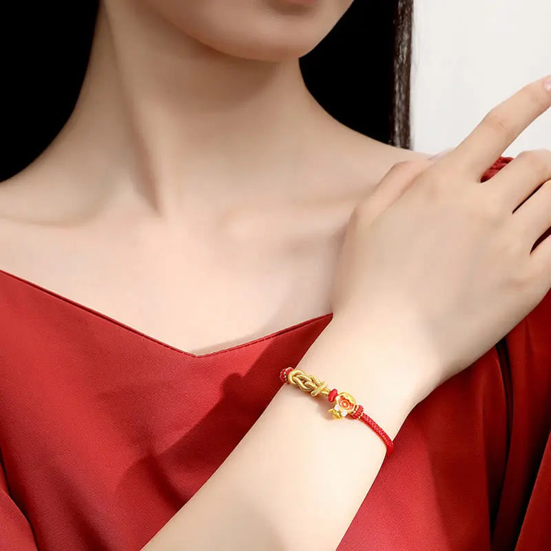 Buddha Stones Red String 925 Sterling Silver Year of the Snake Cute Snake Protection Bracelet BS