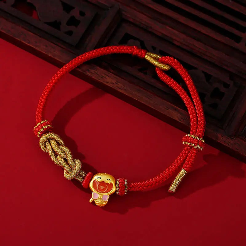 Buddha Stones Red String 925 Sterling Silver Year of the Snake Cute Snake Protection Bracelet BS