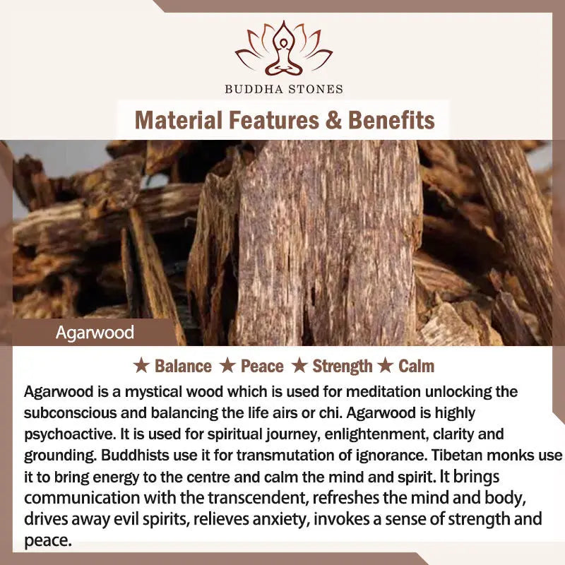 Buddha Stones Multi-layer White Crystal Agarwood Lotus Healing Calm Bracelet BS