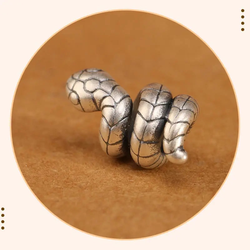 Buddha Stones Red String 925 Sterling Silver Year of the Snake Coin Ring Snake Luck Bracelet BS