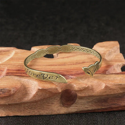 Buddha Stones Fox Head Copper 'Love You Forever' Luck Self Care Bracelet Bangle BS
